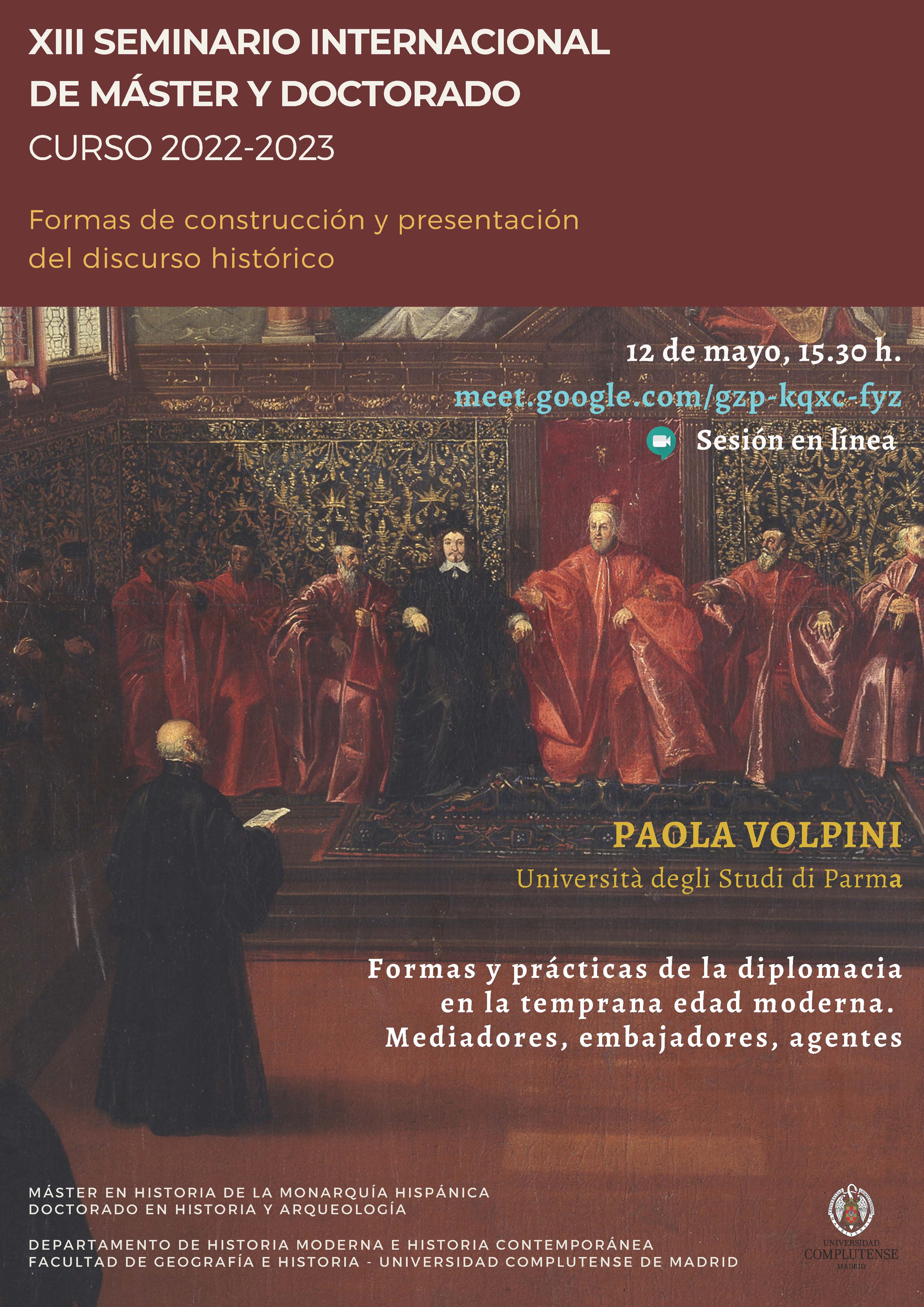 XIII Seminario Internacional Formas de construcción y presentación del discurso histórico 2022-2023 (6ª sesión) - 12.05.2023